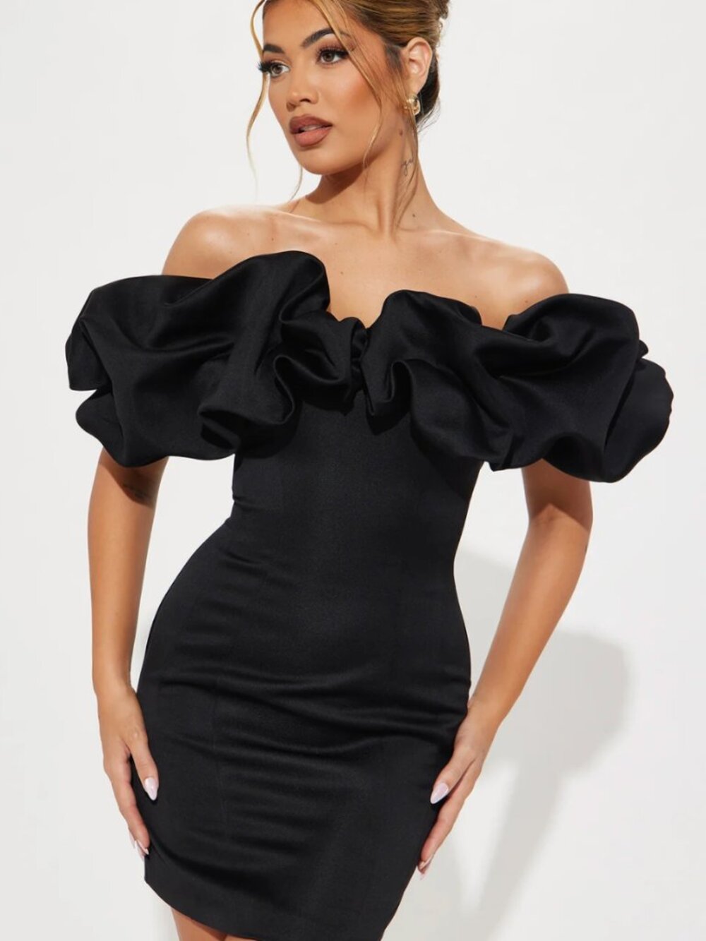 Fashion Nova Parisian Nights Black 80s Prom Dress